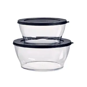 Clearly Elegant Glass Food Storage Containers with Black Lids Set of 2 or 1  for Kitchen Organization and Meal Prep