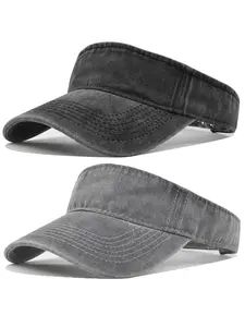 2pcs Vintage Sun Visor Hats for Women Men Cotton Adjustable Sports Empty Top Baseball Sun Caps