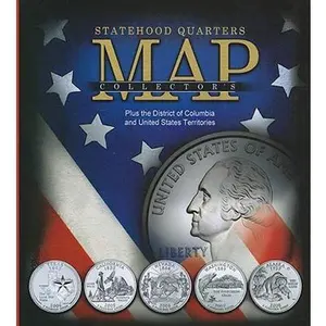 Statehood Quarters Collector's Map: Plus the District of Columbia and United States Territories -- Whitman Publishing, Hardcover
