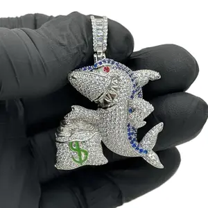 SHARK SHARK Pendant Silver 925 with Unique Design and Elegant Finish SHARK SHARK Pendant Silver 925 with Unique Design and Elegant Finish