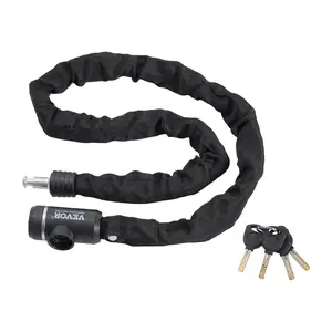 VEVOR Bike Chain Lock, 3.94 Ft Combination Bicycle Chain Lock with 3 Keys, Heavy Duty Anti-Theft High Security Bike Locks, Perfect for Bike, Motorcycle, Scooter, Bicycle, Door, Fence or Gate, 10mm