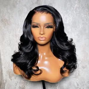 Body Wave Glueless 13x6 HD Lace Frontal Wig 100% Human Hair Ready Wear Go Wig Loose Wavy 7x5 Transparent Lace Closure Wig Pre plucked Natural Hairline 180% Density Lace Wigs Beginner Friendly