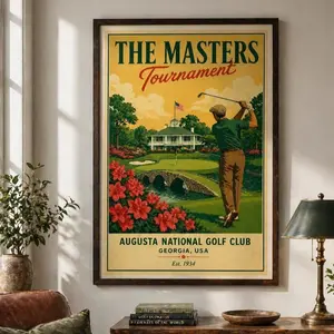 Vintage Masters Golf Poster, Augusta National Wall Art, Classic Golf Print, Retro Sports Decor,Golf Lover Gift