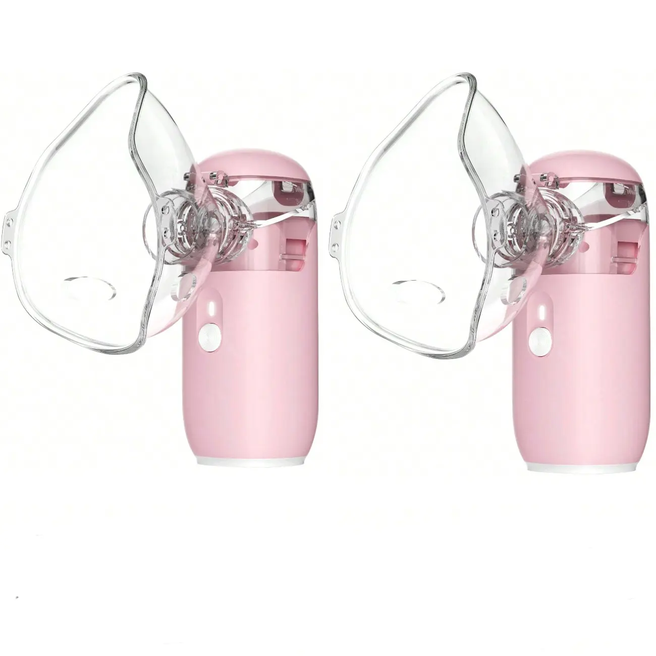 2PCS Cute Pink USB Rechargeable Handheld Ultrasonic Humidifier, Portable Home Travel Mist Maker for Mouth & Nose (Beauty & Personal Care Facial Device), Cute Humidifier, Home Travel Humidifier
