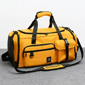 Unisex large-capacity travel luggage bag, multifunctional sports and fitness bag, with separate dry and wet compartments and an independent shoe compartment, hidden shoulder strap travel backpack, portable weekend overnight bag, suitable for travel, fitne