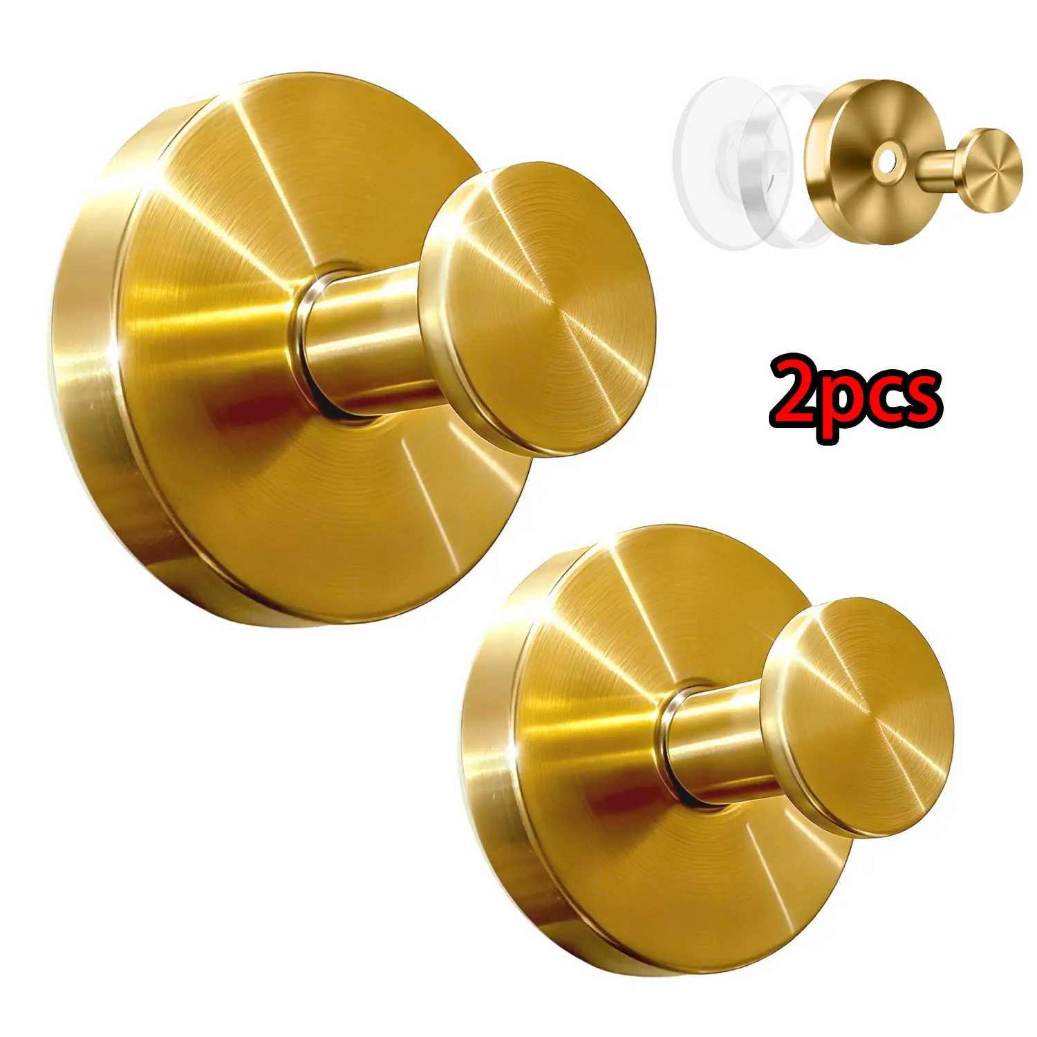 Sturdy Suction Cup Hooks for Bathroom, Damage-Free Waterproof Shower Hooks, No Tools Required (2 PCS) Sturdy Suction Cup Hooks for Bathroom, Damage-Free Waterproof Shower Hooks, No Tools Required (2 PCS)