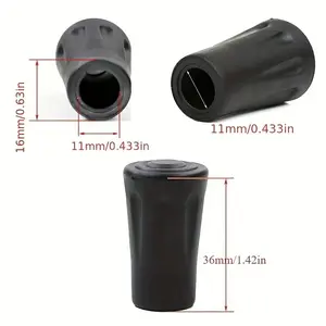 2024[6pcs Durable Trekking Tips] 6pcs Durable Black PVC Trekking Pole Tips |   Shock-Absorbing Rubber Protective Covers with Enhanced Grip & Traction |   Lightweight, Non-Slip Hiking Pole Accessories to Extend Lifespan2025