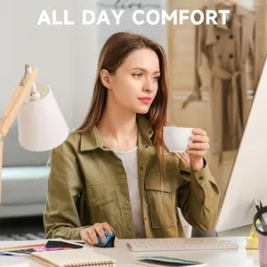 memzuoix Ergonomic Mouse Wireless,2.4G Optical Cordless Mice with 800/1200/1600 DPI,Vertical Computer Wireless Mouse for Laptop, Mac,PC,Desktop (for Right Hand, Large),Blue Mouse