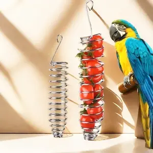 Bird Feeder Box, Anti-Pick Up Design, Stainless Steel Hanging, Vegetable Holder, Clean Food Tray, Keep Cage Environment Clean, Bird Supplies