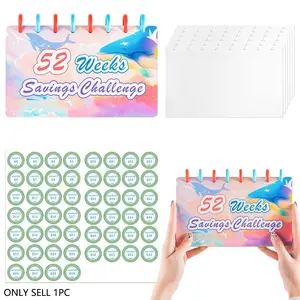 52 Week Money Challenge Savings Journal, 8-Hole Mushroom Buckle Design, Portable Loose-Leaf Notebook, Fun Simple Saving Method for Everyone, Savings Challenge Planner