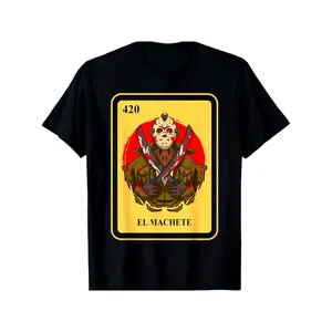 Traditional Mexican Bingo Card Game T Shirt with El Machete Design