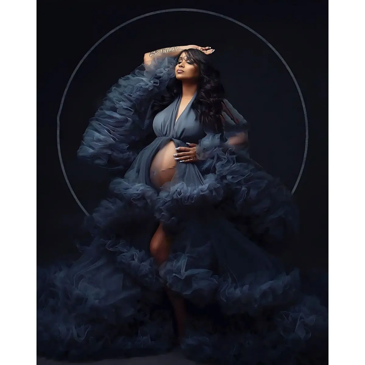 Maternity Dress for Photo Shoot, Tulle Maternity Gown, Baby Shower  Photoshoot Dress, Boho Maternity Gown, Wedding Guest Dress, Gift for Her  Womenswear Elegant Sleeve Ball - TikTok Shop