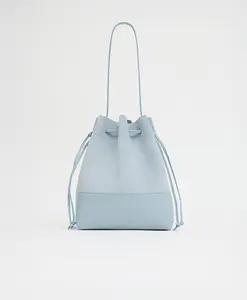Drawstring Cabas - Baby Blue Suede/Baby Blue