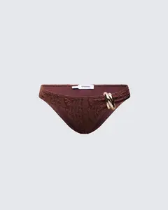 Dreya Brown Textured Bikini Bottom