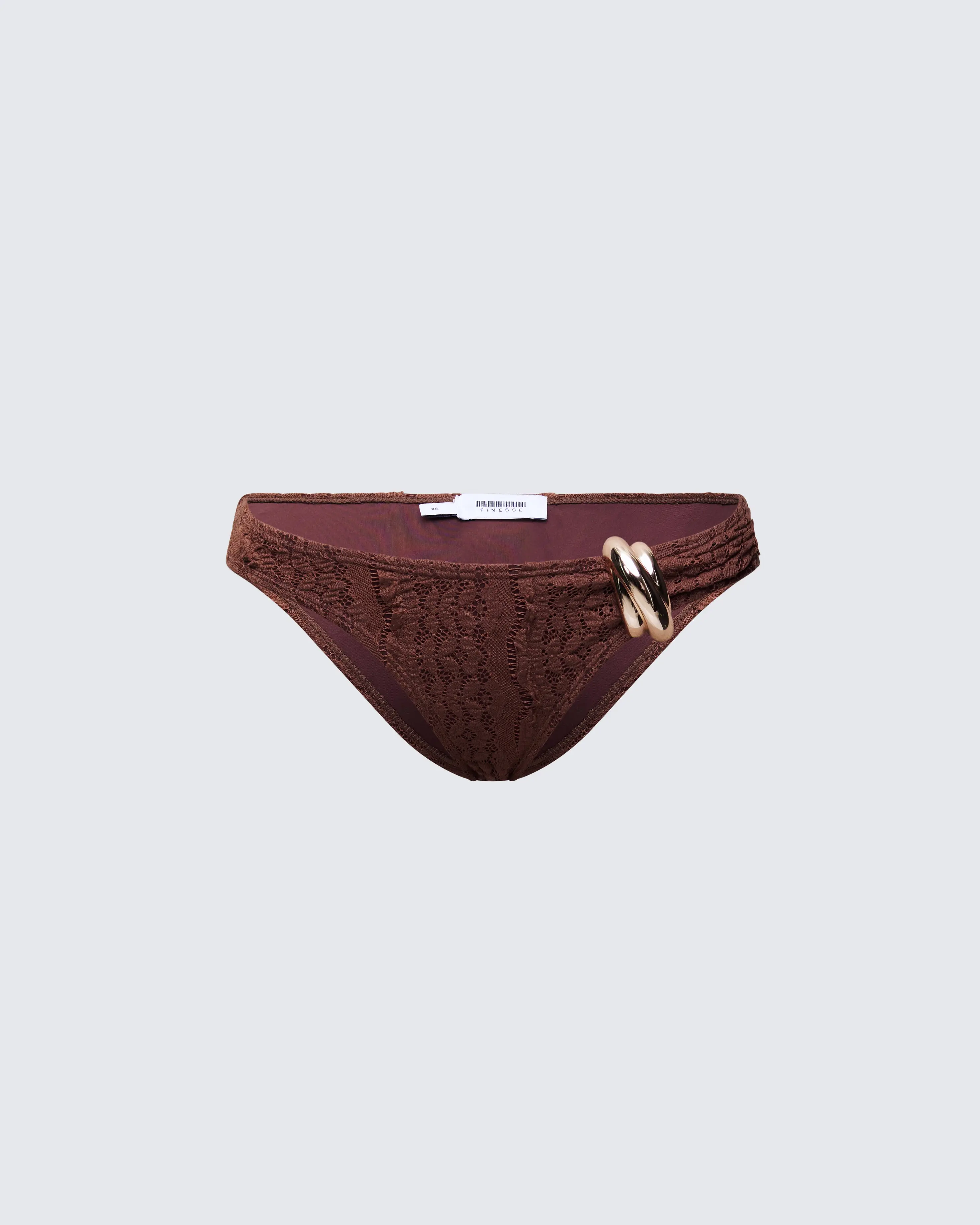 Dreya Brown Textured Bikini Bottom