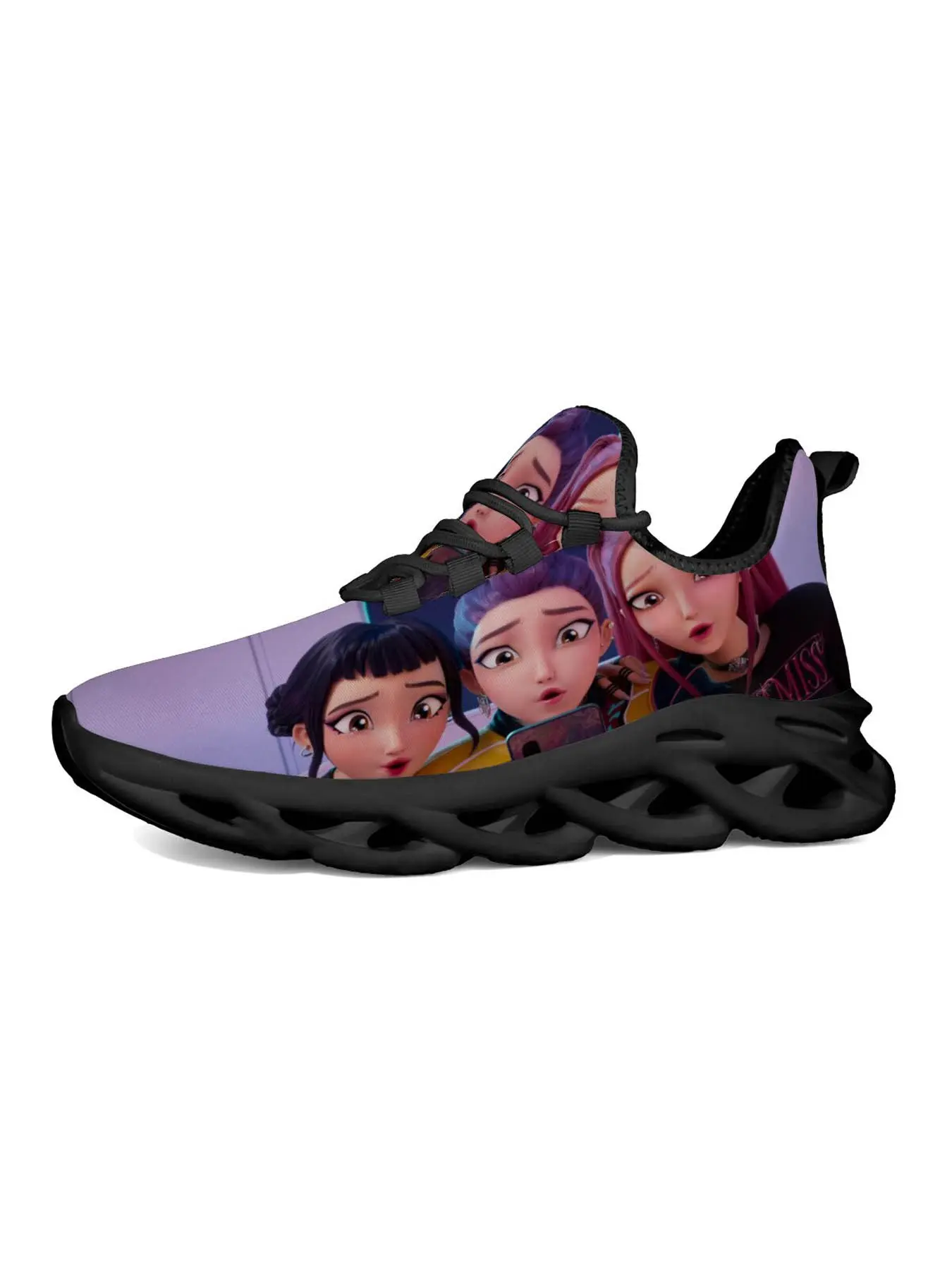 Anime Style Kpop Print Women's Casual Shoes, Low Top Shoe, Trendy Q-Version Cute Character Design, Comfortable Unique Sole, Essential for Teenagers, Trending Sneakers