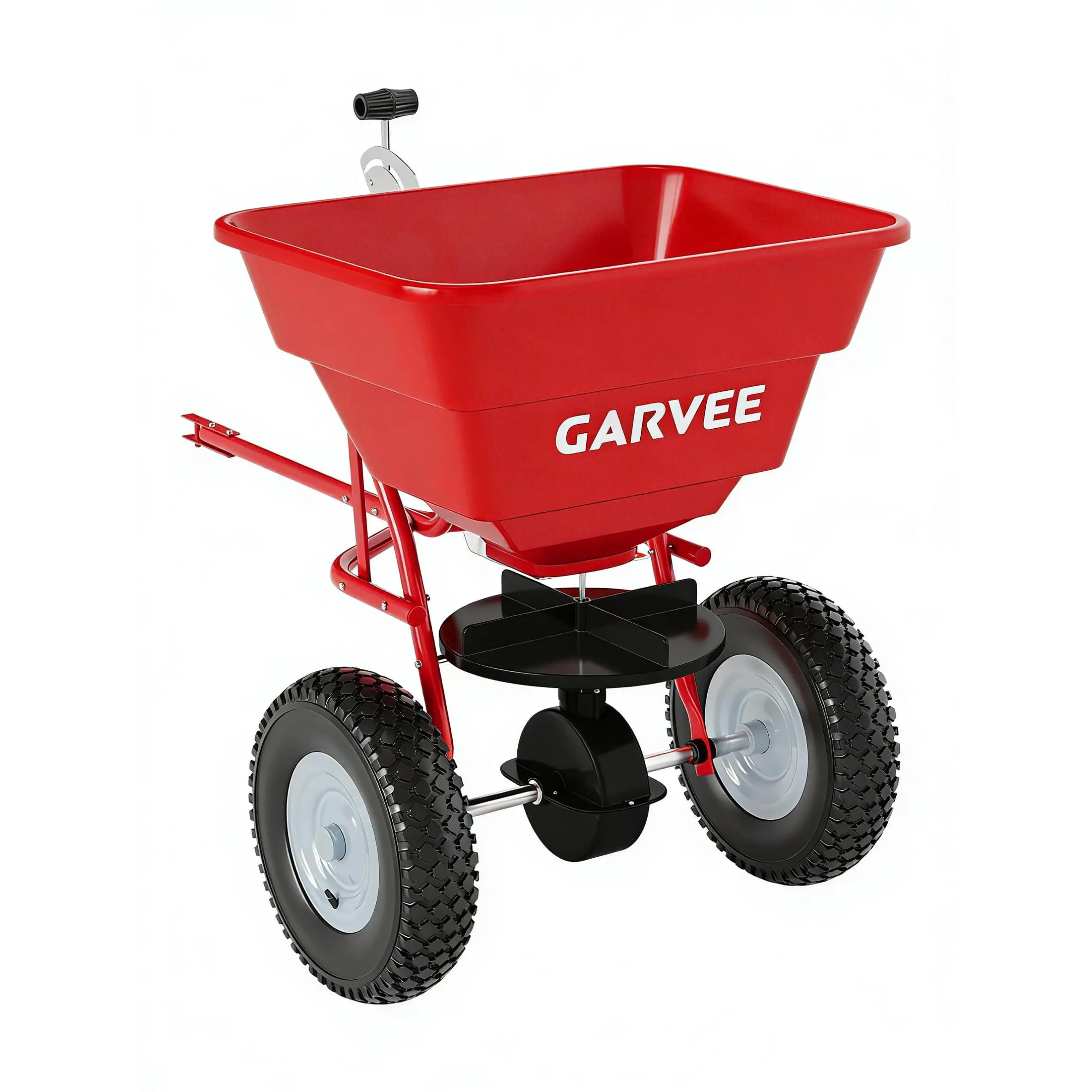Gaomon Pull Behind Spreader Cart, 85 Lbs Capacity Broadcast Spreader with 10" Tires & Adjustable Flow Control, for Fertilizer, Seed, Salt, Ice Melt, Lawn & Garden Use
