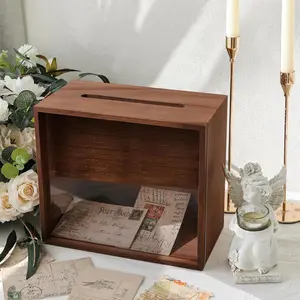 Wooden Wedding Card Box for Reception, Money Gift Card Box, Card Storage Box, Wedding Decorations for Reception Party Birthday Gifts