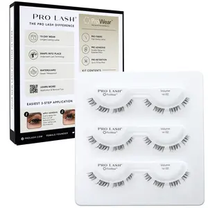 Pro Lash No. 02 ProWear/SoftWear Professionally Styled Lash Clusters - Easiest to Apply Eyelash Cluster - 10 Day Eyelashes - Waterproof Lashes Clusters - 3 Sets - Volume No. 02 - Black