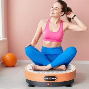 Round Model Vibration Plate Exercise Machine with Massage, Whole Body Workout for Fitness Gifts Home Gym Equipment