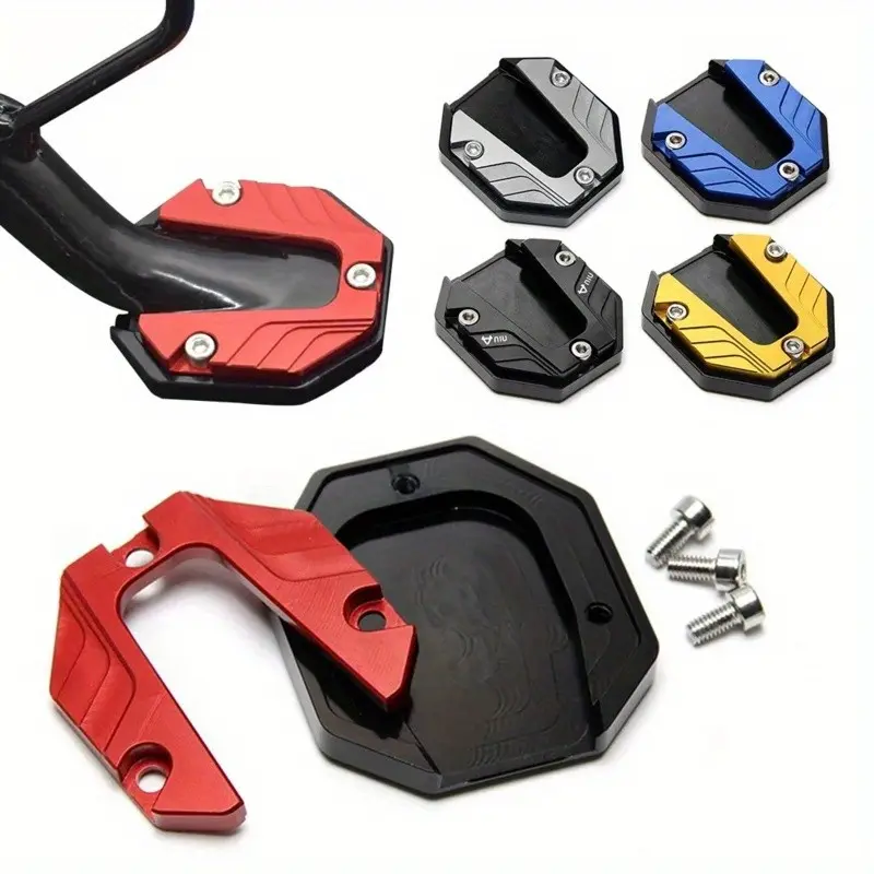 1 PC, aluminum alloy motorcycle pedal extension board, side bracket support plate accessory, motorcycle side support foot pad, widened anti slip accessory, suitable for motorcycles, electric vehicles, Motor Parts Accessories