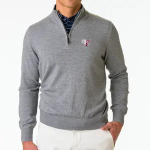 Fordham | Baruffa Merino Quarter Zip Windsweater | Collegiate