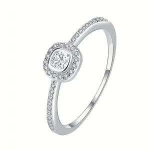Simple classic zircon ring fashionable engagement wedding jewelry suitable for party gifts