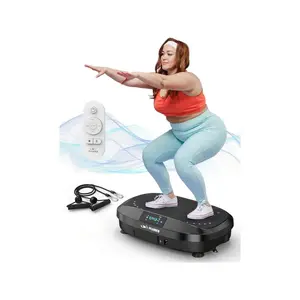 Vibration Plate Exercise Machine, Lymphatic DrainageMachine,Whole Body Workout Vibration Platform w/2Resistance Bands for Wellness and Fitness