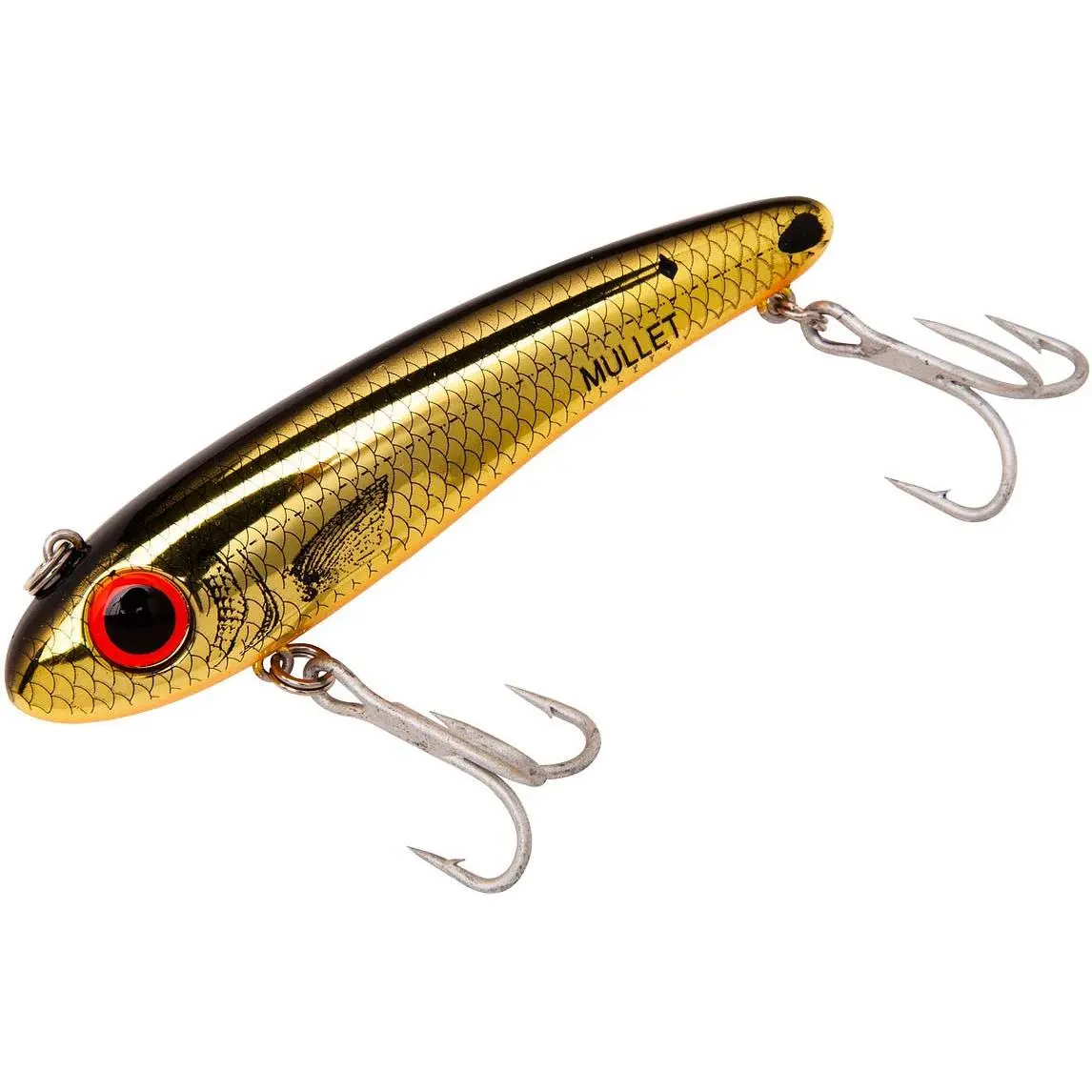 Saltwater Grade Twitchbait, 3.5-Inch Mullet Shape Fishing Lure, 5/8 oz Slow Sinking Bait for Inshore Predator Species, Slow Sinking Lures, 3 1/2 Inch, 5/8 Ounce