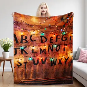 Strangers TV Series Throw Blanket Horror Flannel Fleece Soft Cozy Fuzzy Plush Blankets for Sofa Bedroom Dorm Couch Office Car Travel Home Decorations Fans Boys Girls Birthday Gift