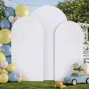 White Arch Backdrop Cover Baby Bridal Shower 4ft,5ft,6ft, 6.6ft, 7.2ft Birthday Wedding Fabric