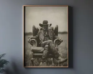 Texas outlaw poster wall art, wild west frontier, western vintage style, sepia tone print, American Style, Farmhouse Art poster, cowboy print