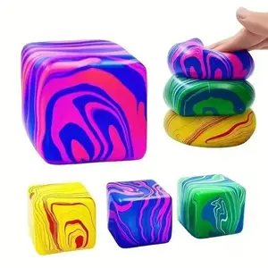 Flow Cube Squeeze Toy, Extra Large 5.5 cm，Sensory Toy for Kids & Adults, Soft Touch, Hand Exercise, Durable Tpr Material