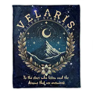 Velaris City Of Starlight Blanket - Night Court Bookish Aesthetic Throw Blanket - Birthday & Xmas Gift for Book Lovers
