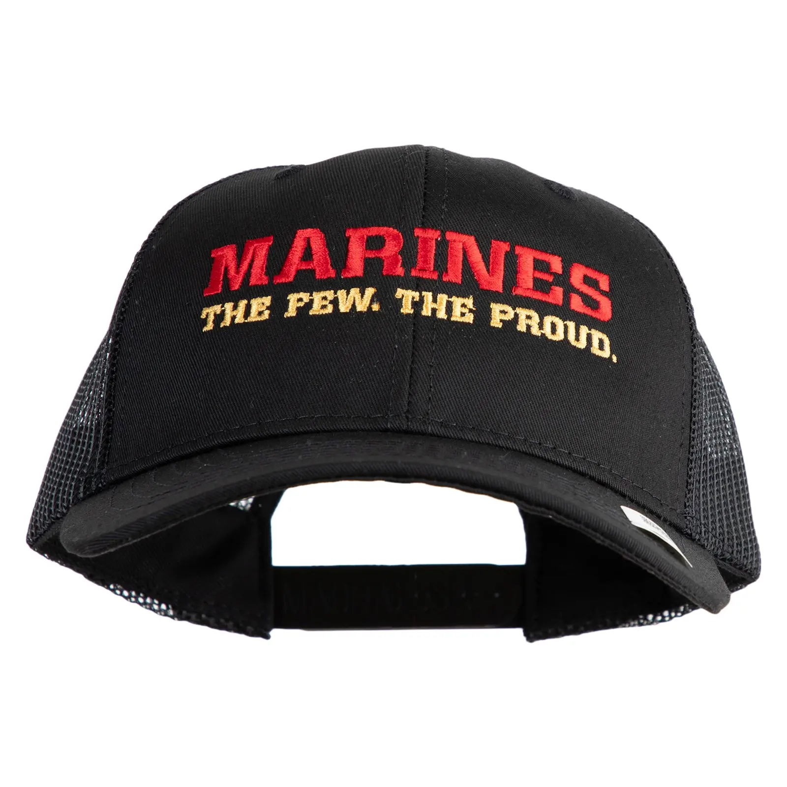 Marines The Few The Proud Embroidered 6 Panel Structured Cotton Twill Mesh Cap Made in USA