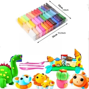 Color Clay Air-Dried Craft Kit, 12/24/36pcs Ultra-Light Plastic Modeling Clay with Carving Tools, Kids & Adults Creative Gift