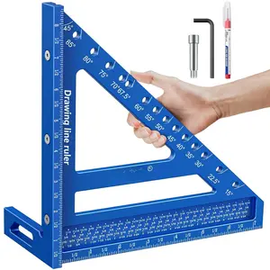 8.5 Inch Large Carpenter Square  Multi-Angle Measuring and Marking & Creating Spacing Marks,15-90 Degrees Angle Marking Square,Marking Gauge
