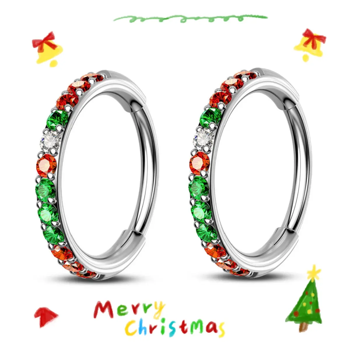 2Pcs Single Christmas Rings