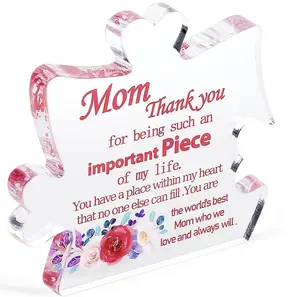 Mother’s Day Gifts for Mom, Mama & Women – Large 4.7 x 5.0 Inch Acrylic Puzzle Piece Keepsake, Unique Appreciation Gift Idea for Mother, Birthday, Christmas, Thank You Present for Mom from Daughter or Son