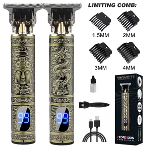 Electric Hair Trimmer 0mm Shaver LCD Display T9