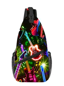 Cyberpunk Guitar Full-Print Chest Bag