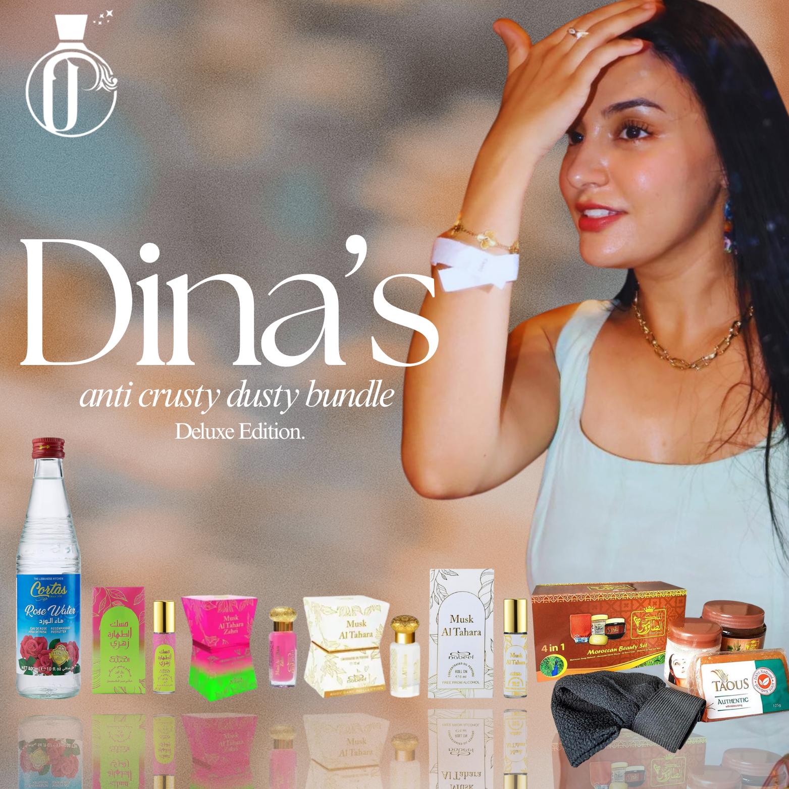 Dina's Anti Crusty Dusty Bundle {Deluxe Edition} | Rose Water + Musk al Tahara Zahri Roll-On + Musk Al Tahara Zahri + Musk Al Tahara + Musk Al Tahara Roll-On + Royal Tauos Soap | Pure Concentrated Oil | Musk Notes Dina's Anti Crusty Dusty Bundle {Deluxe Edition} | Rose Water + Musk al Tahara Zahri Roll-On + Musk Al Tahara Zahri + Musk Al Tahara + Musk Al Tahara Roll-On + Royal Tauos Soap | Pure Concentrated Oil | Musk Notes