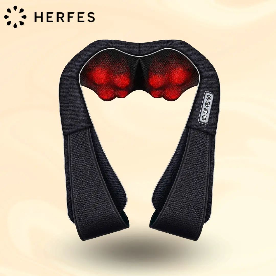 Neck Shoulder Back Massager with Heat - Shiatsu Massager Adjustable Relaxing Gift Plug-in Comfort neck black massage devices Daily Lightweight Thanksg