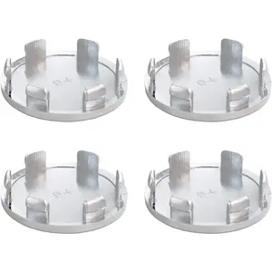 4pcs 54mm Dia Wheel Tyre Center Hub Caps Cover 6 Clips For Auto Vehicle (Chrome)