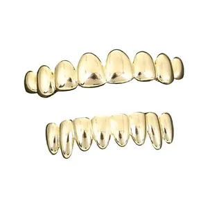 Brass Hip Hop Grillz Teeth Accessory, Statement Mouth Jewelry for Men & Women, Club, Party, Festival and Photoshoot Style