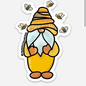Odie the Yellow Bee Gnomie Sticker