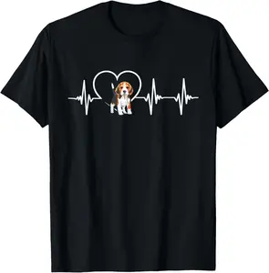 100% Cotton Beagle Heartbeat Love Beagle T-Shirt T-Shirt