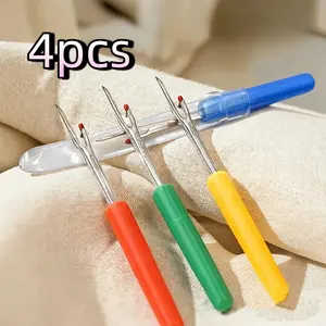 4pcs set of simple threading needles suitable for beginners and experienced craftsmen. Multi purpose hand sewing accessories with thread remover/transfer/threading machine color mixing