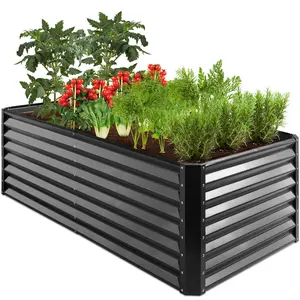 Best Choice Products 6x3x2ft Outdoor Metal Raised Garden Bed, Deep Root Box Planter for Vegetables, Flowers, Herbs, and Succulents w 269 Gallon Capacity - Gray