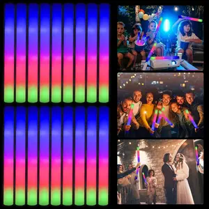 AVTCTEK Neon Glow Sticks Bulk Pack 70Pcs, Glow in The Dark Multi-Color Led Foam Sticks Bulk for Parties, Raves, Weddings, Concerts, and Halloween Celebrations Light Gifts